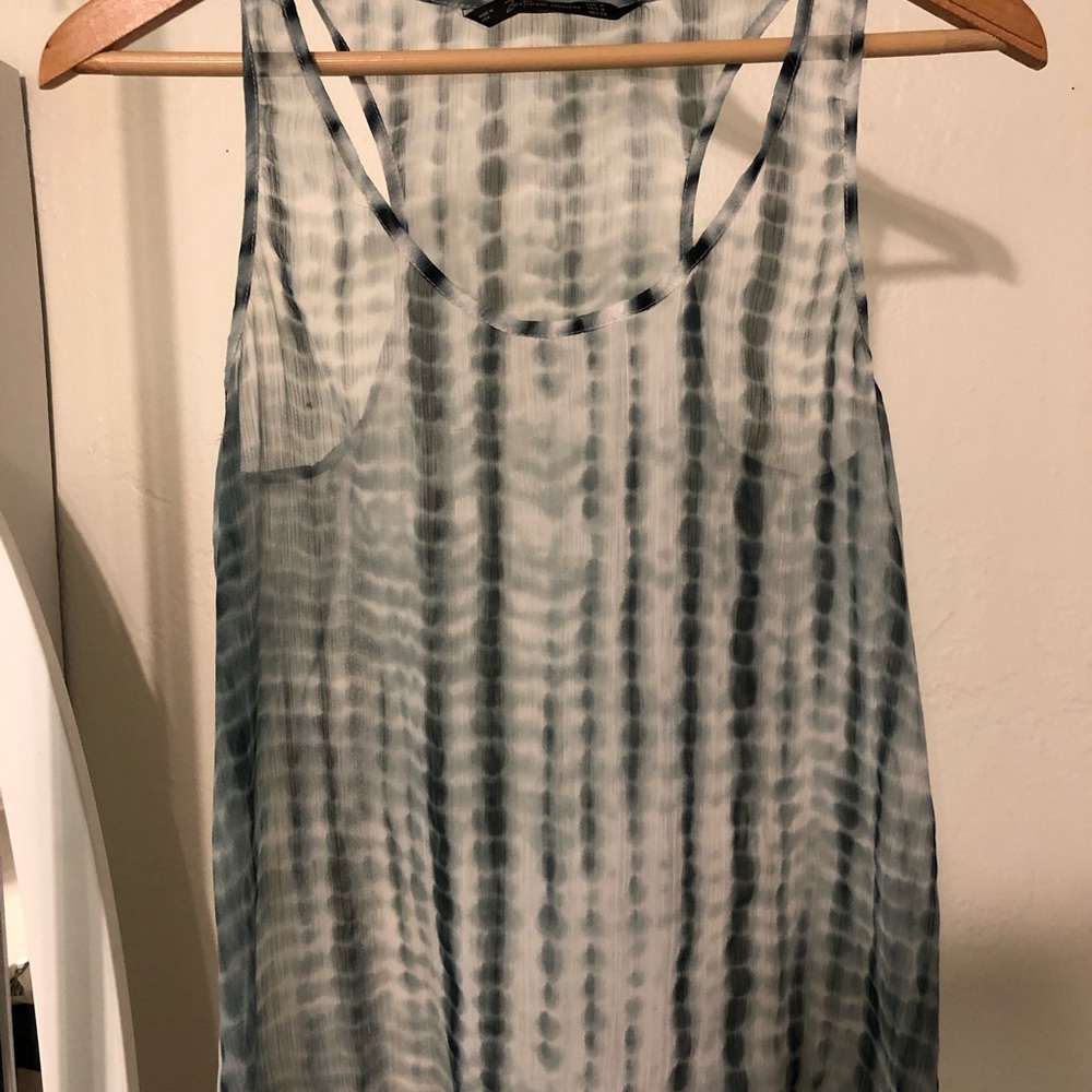 Zara Sheer Snake Print Tank size M